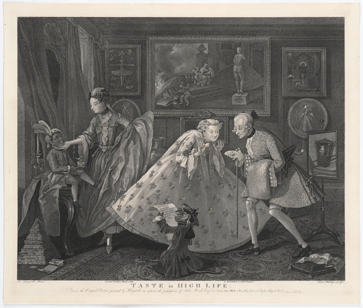 Smaak in het Hoge Leven, gegraveerd door Samuel Phillips, 1808 door William Hogarth