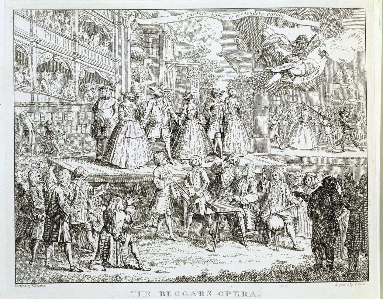 De bedelaarsopera, gegraveerd door Thomas Cook (1744-1818) door William Hogarth