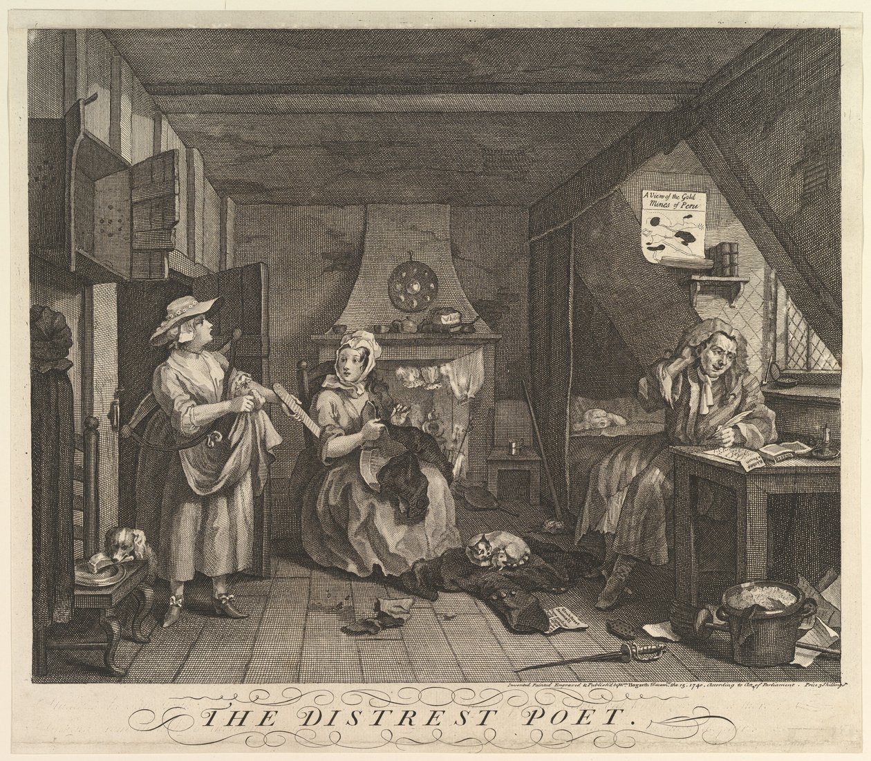 De verontruste dichter door William Hogarth