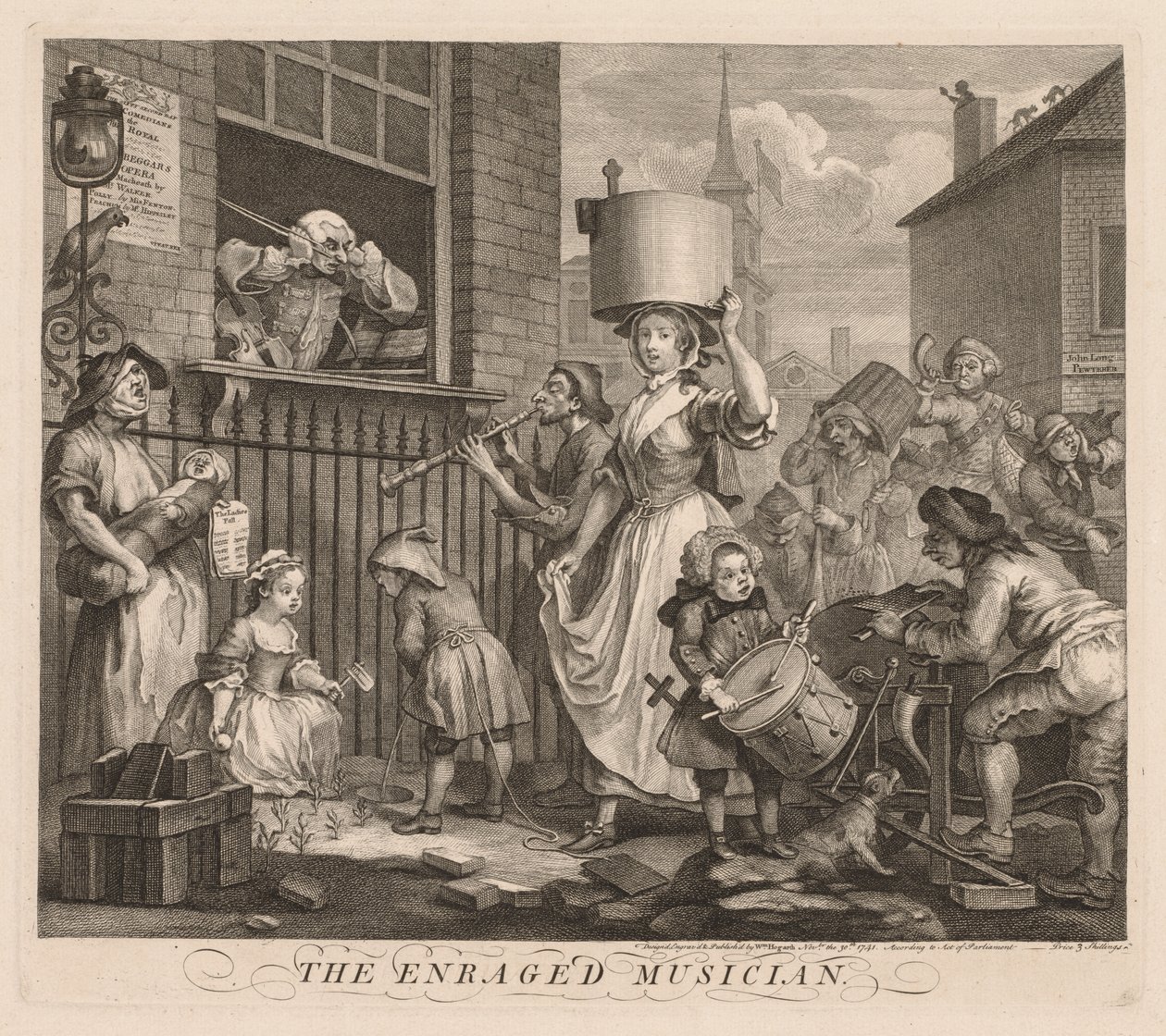 De woedende muzikant door William Hogarth