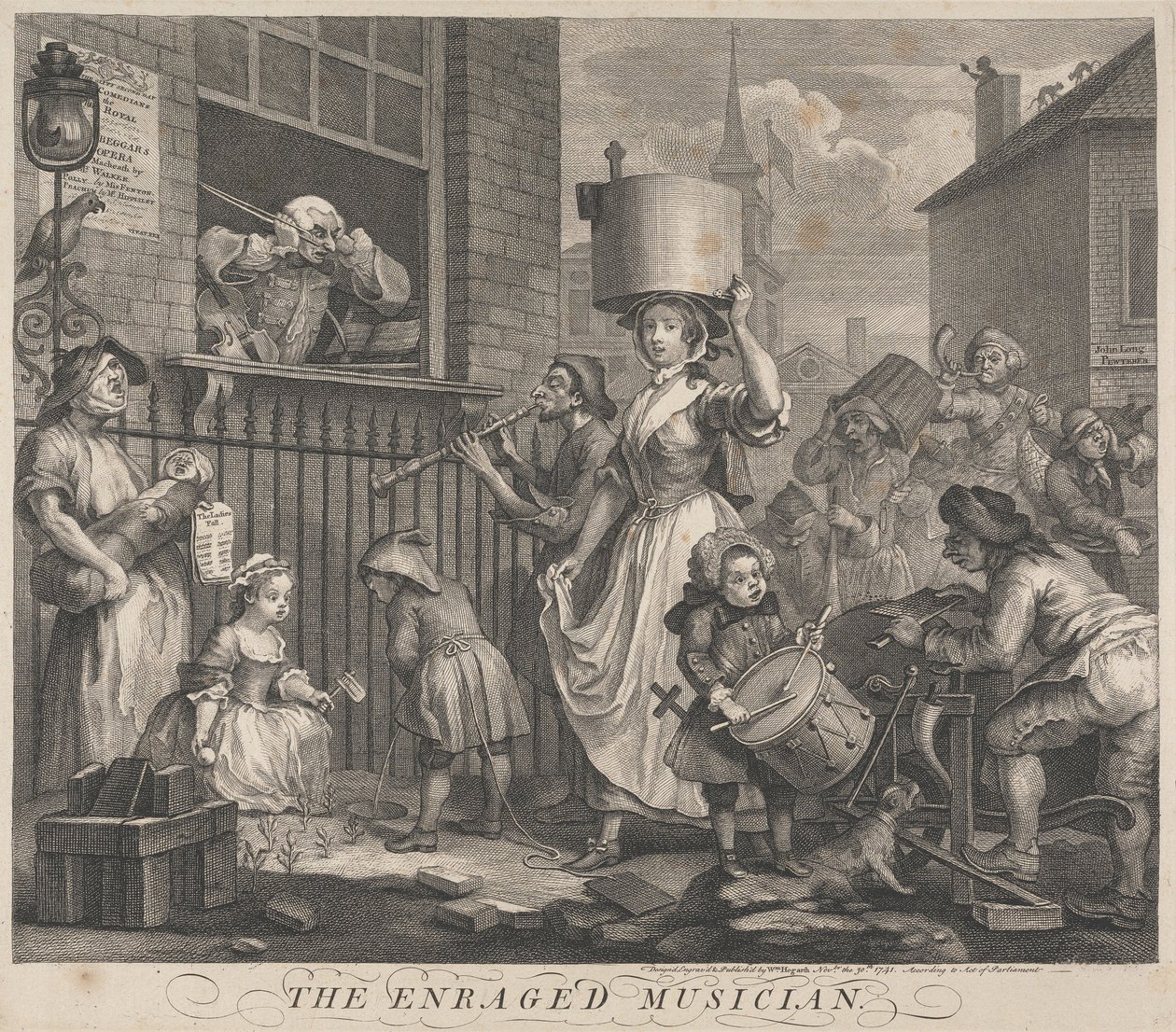 De woedende muzikant door William Hogarth