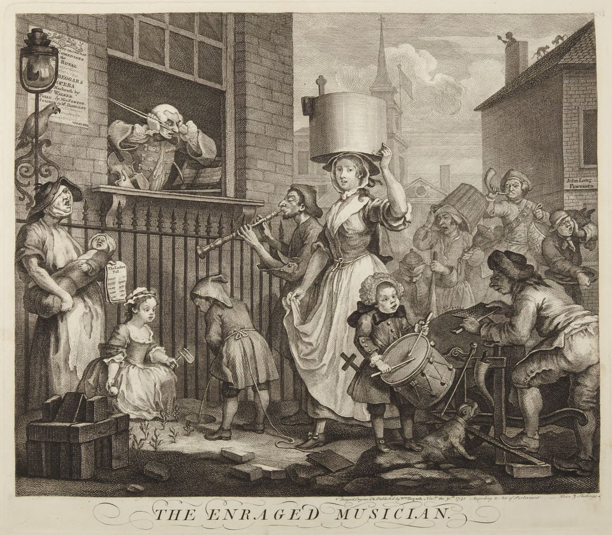 De woedende muzikant door William Hogarth