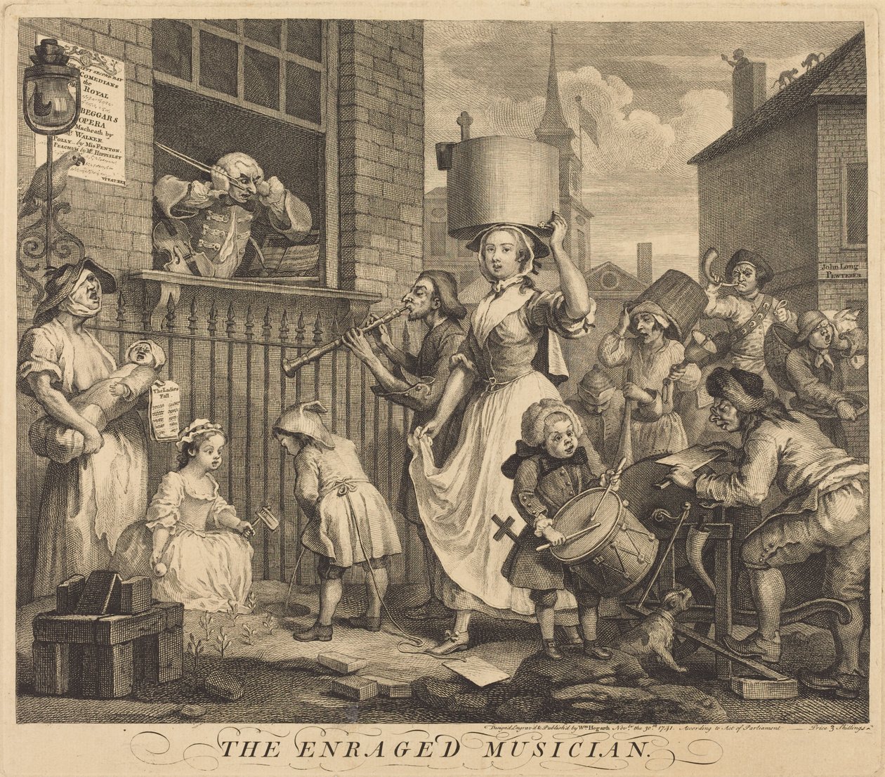 De woedende muzikant door William Hogarth