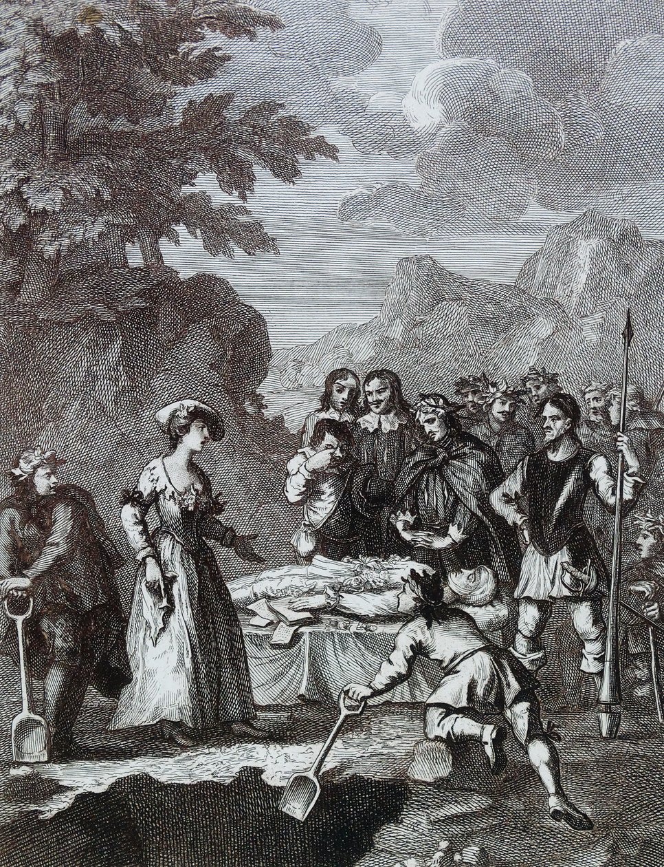 De begrafenis van Chyrstom & Marcella die zichzelf verdedigt door William Hogarth door William Hogarth