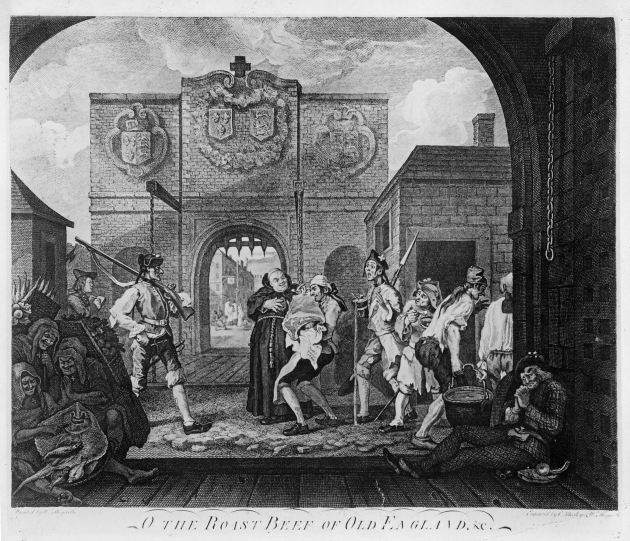 De poort van Calais, of O The Roast Beef of Old England door William Hogarth