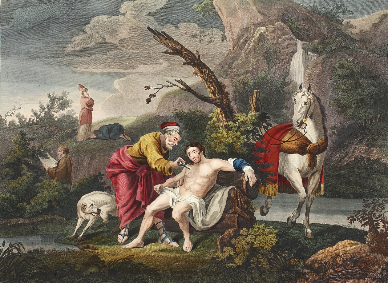 De barmhartige Samaritaan, illustratie uit 