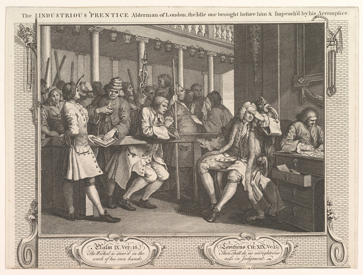 De ijverige leerling wethouder van Londen, de luie voor hem gebracht, 30 september 1747 door William Hogarth