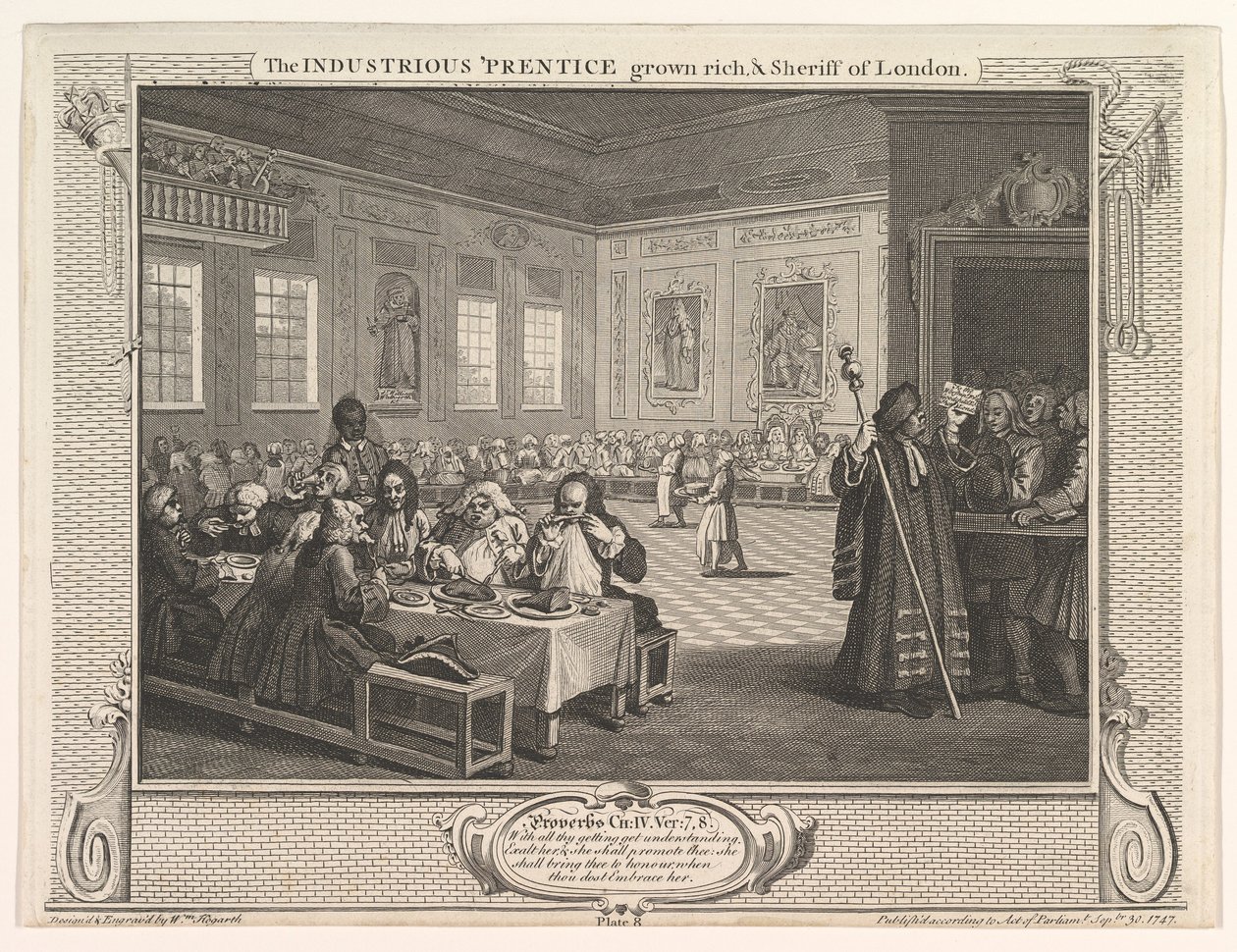 De ijverige leerling rijk geworden en sheriff van Londen door William Hogarth