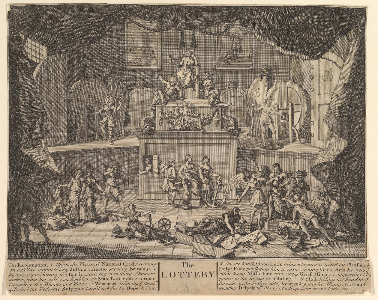 De loterij door William Hogarth