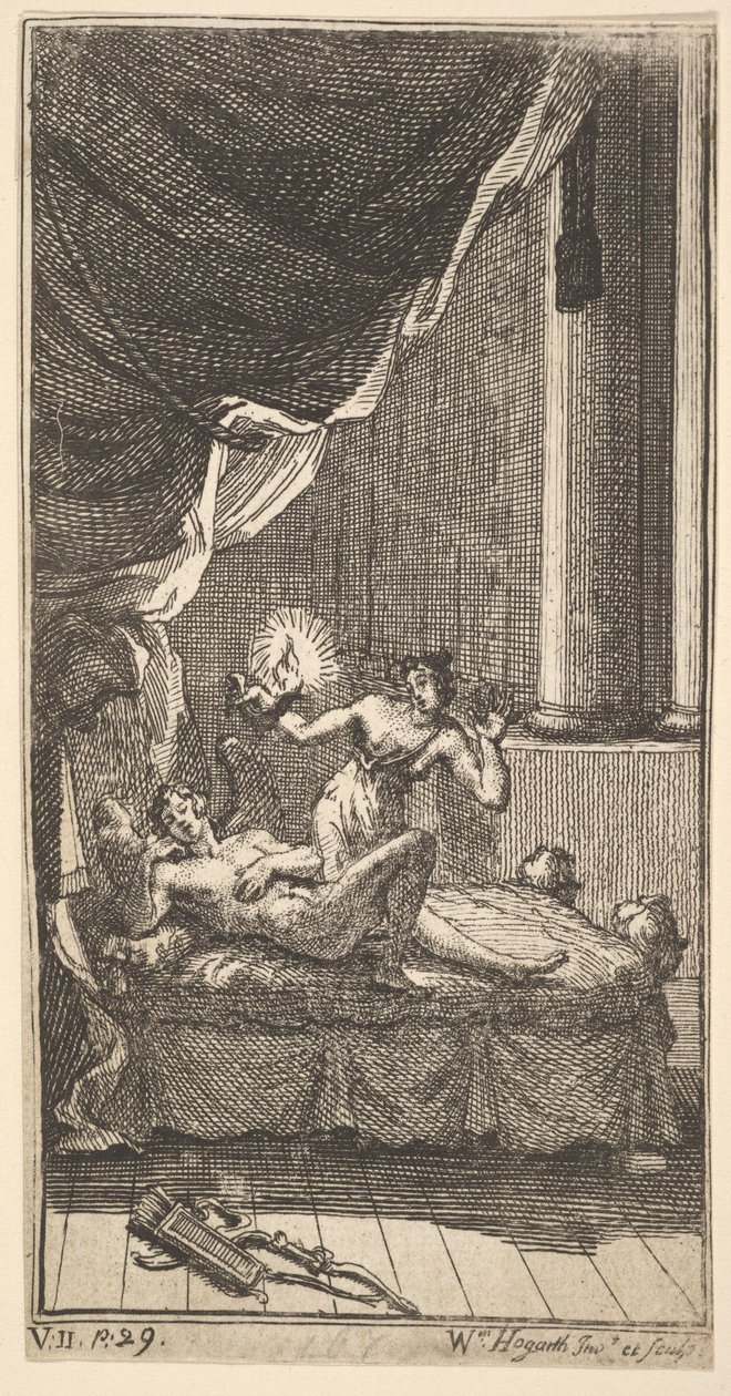 De Nieuwe Metamorfose, Plaat 6: Het Verhaal van Cupido en Psyche, 1724 door William Hogarth