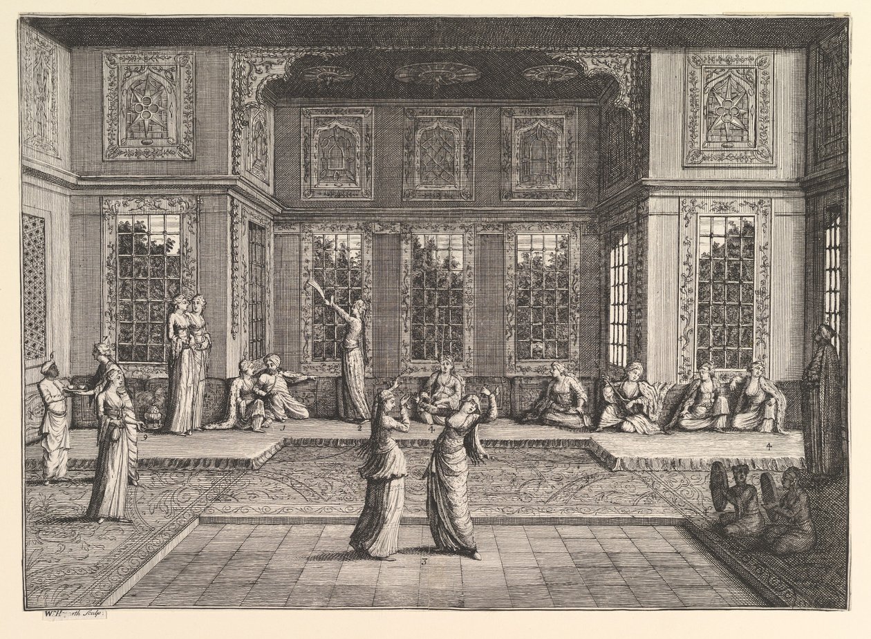 Het Serail Aubry de La Mottrayes Reizen door Europa, Azië en in een deel van ..., 1723-24 door William Hogarth