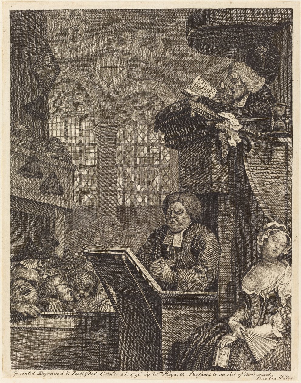 De slapende gemeente door William Hogarth