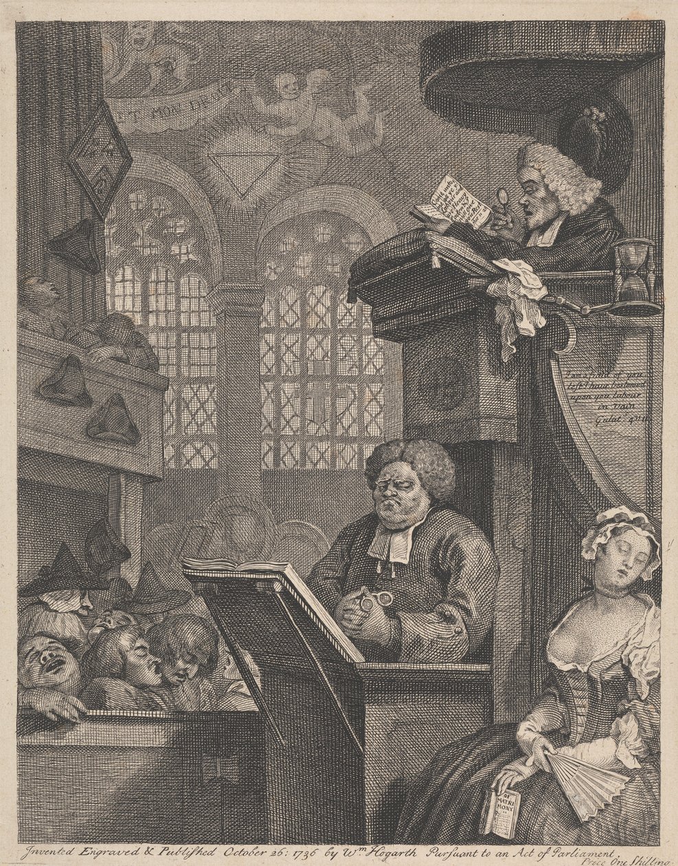 De slapende gemeente door William Hogarth