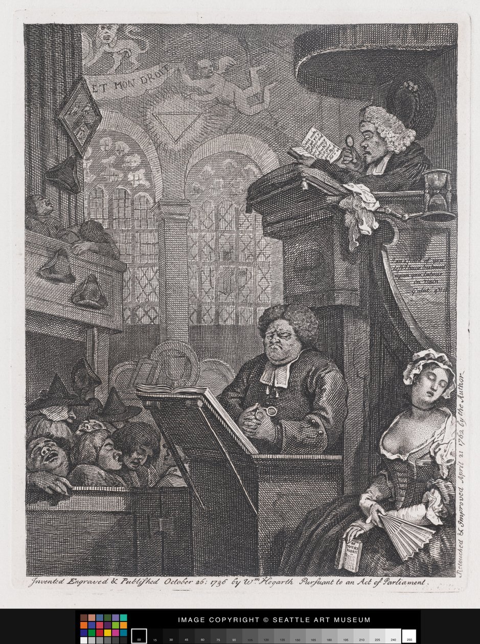 De Slapende Gemeente door William Hogarth