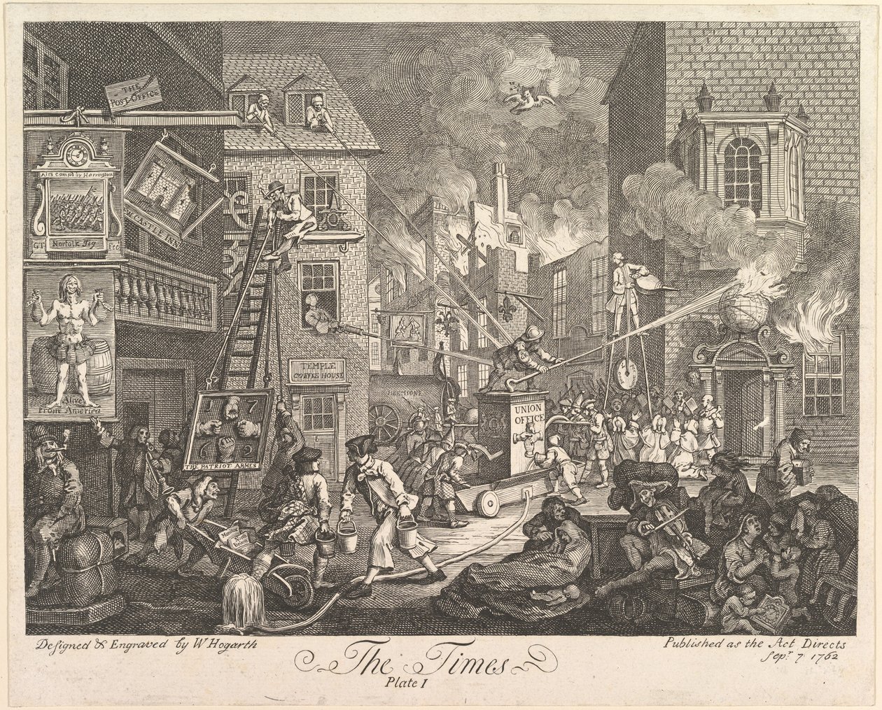 De tijden, plaat 1, 7 september 1762 door William Hogarth
