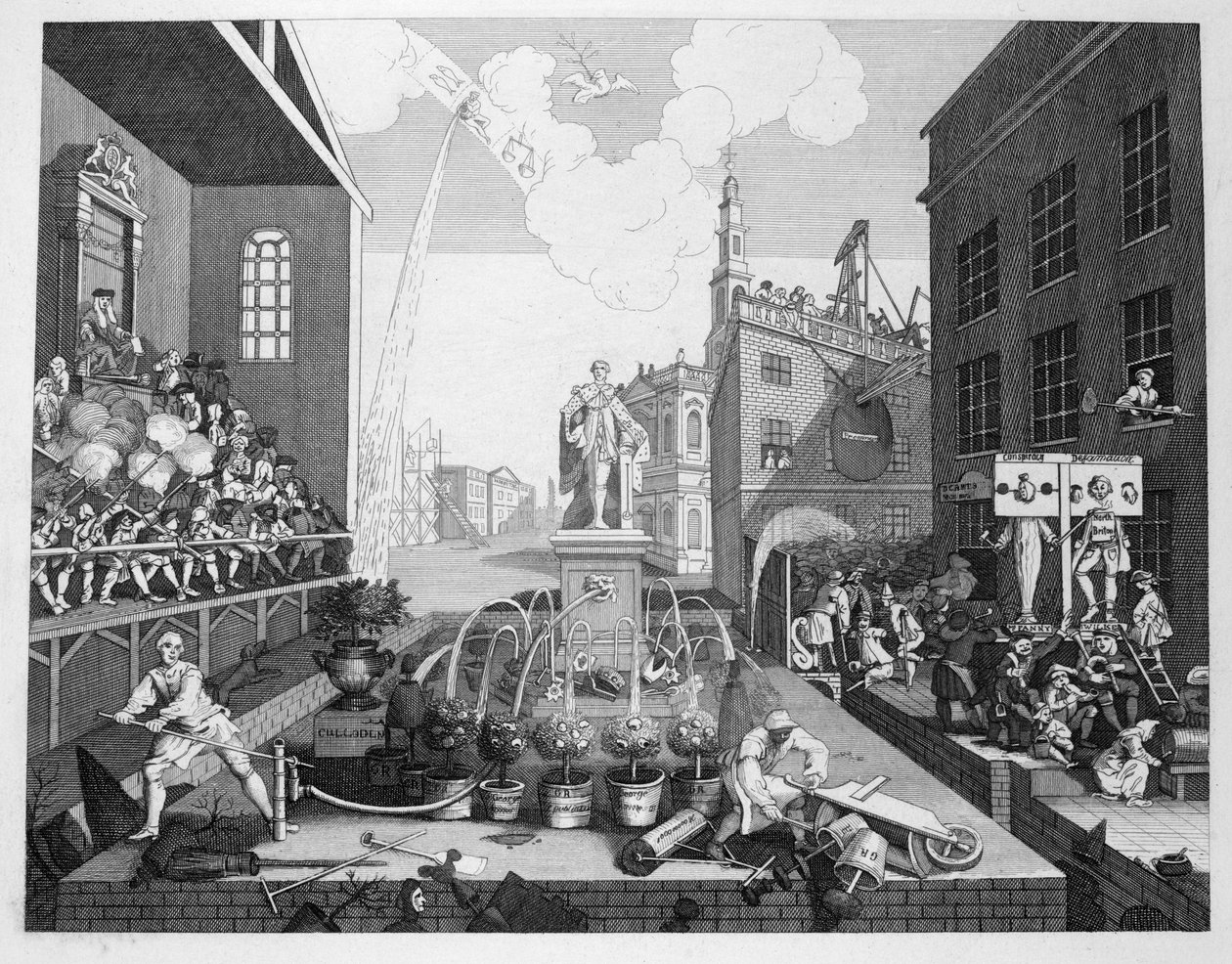 De tijden, plaat 2 door William Hogarth