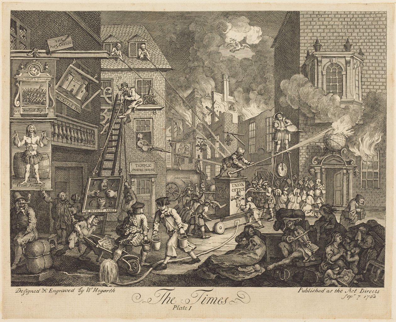 The Times, plaat 1 door William Hogarth