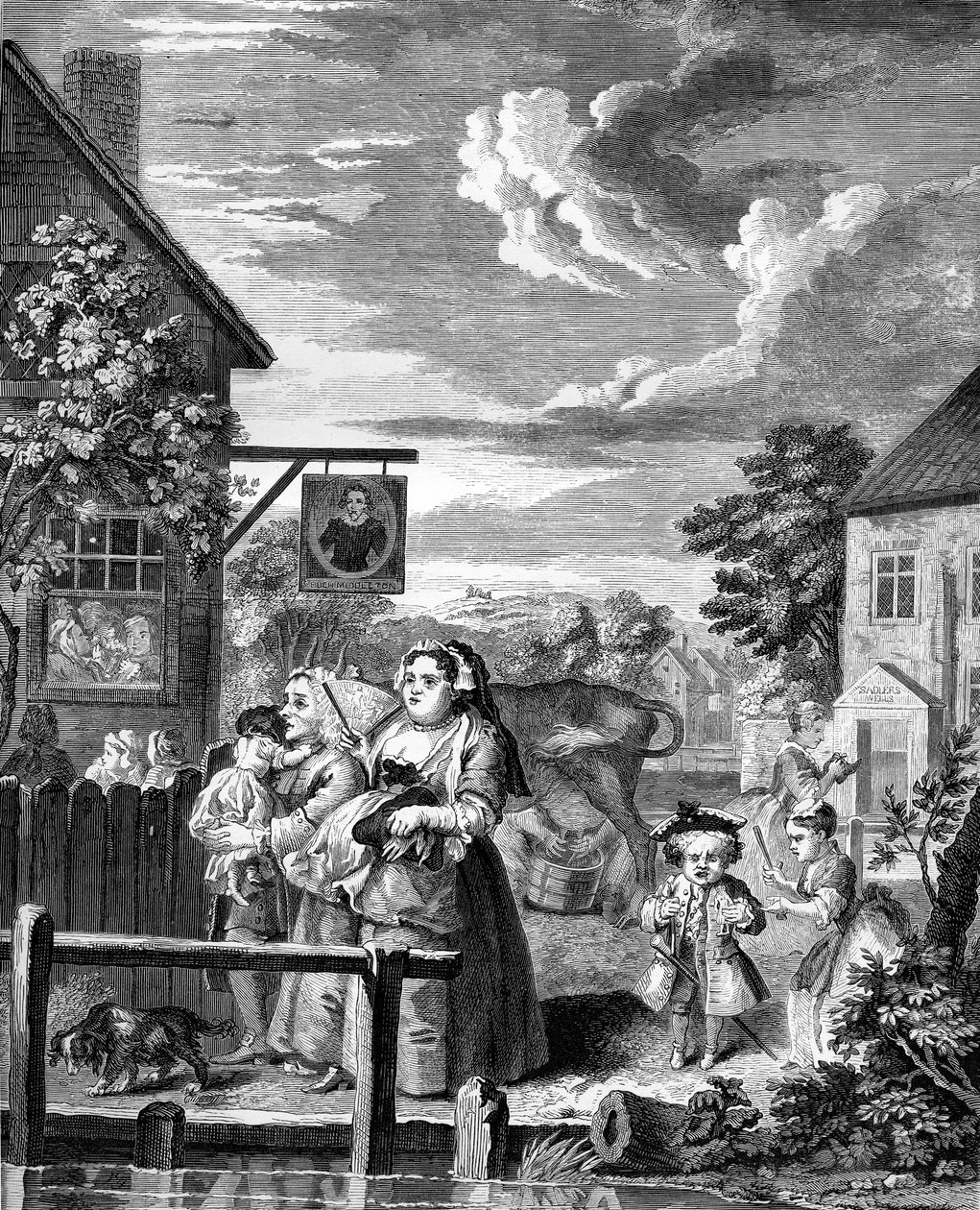 Tijden van de dag - Avond door William Hogarth