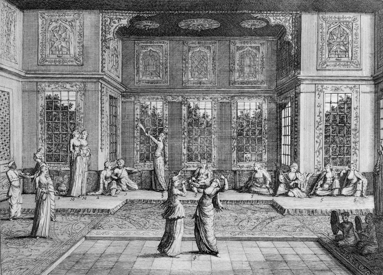 Vrouwen dansen in de harem, uit 