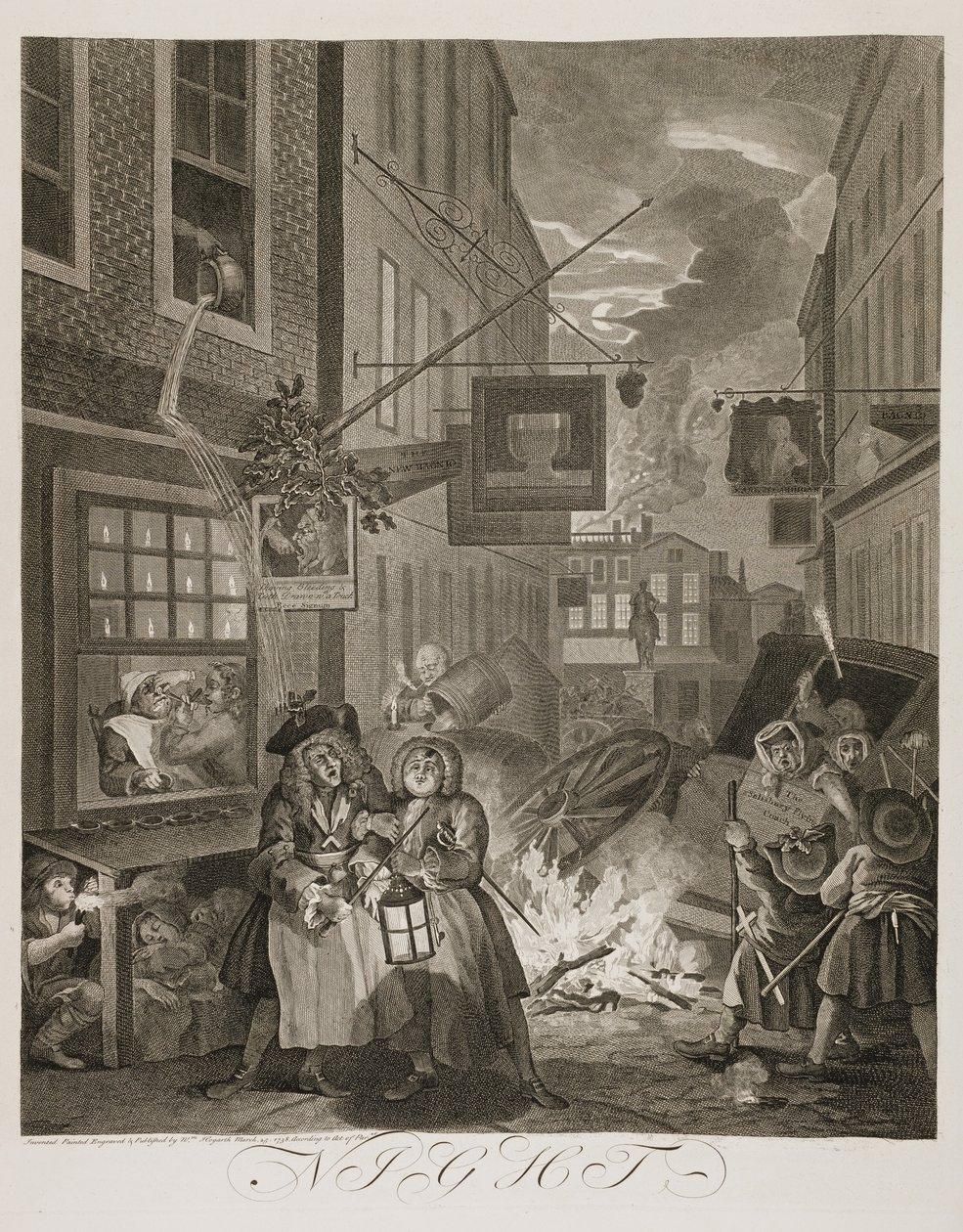 nl: Vier tijden van de dag: Nacht door William Hogarth