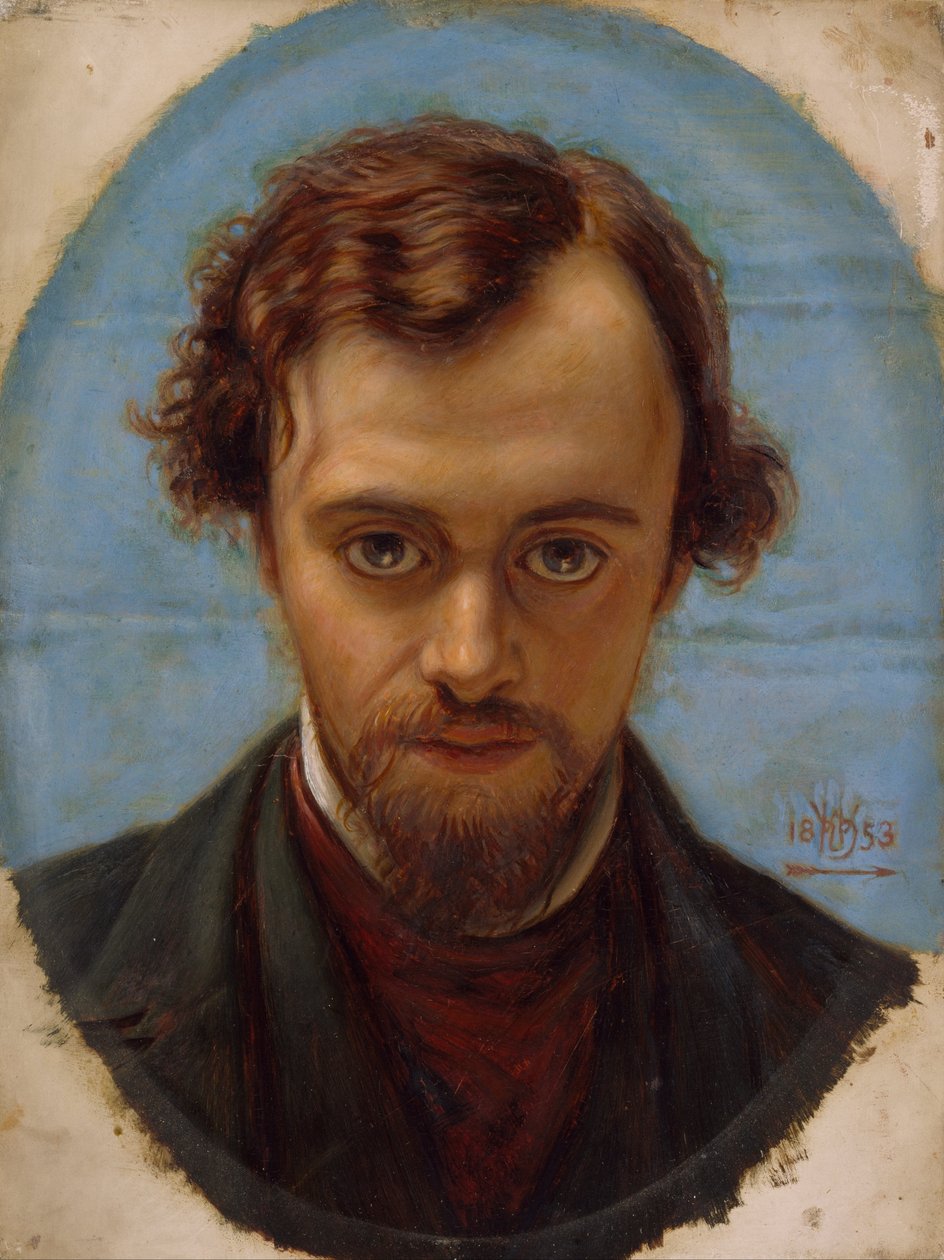Portret van Dante Gabriel Rossetti op 22-jarige leeftijd door William Holman Hunt