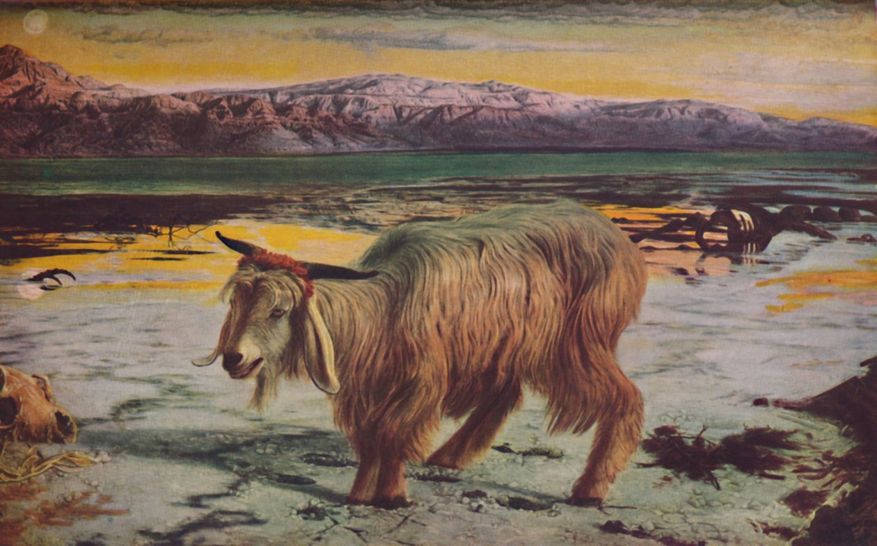 De zondebok, 1856, c. 1950 door William Holman Hunt