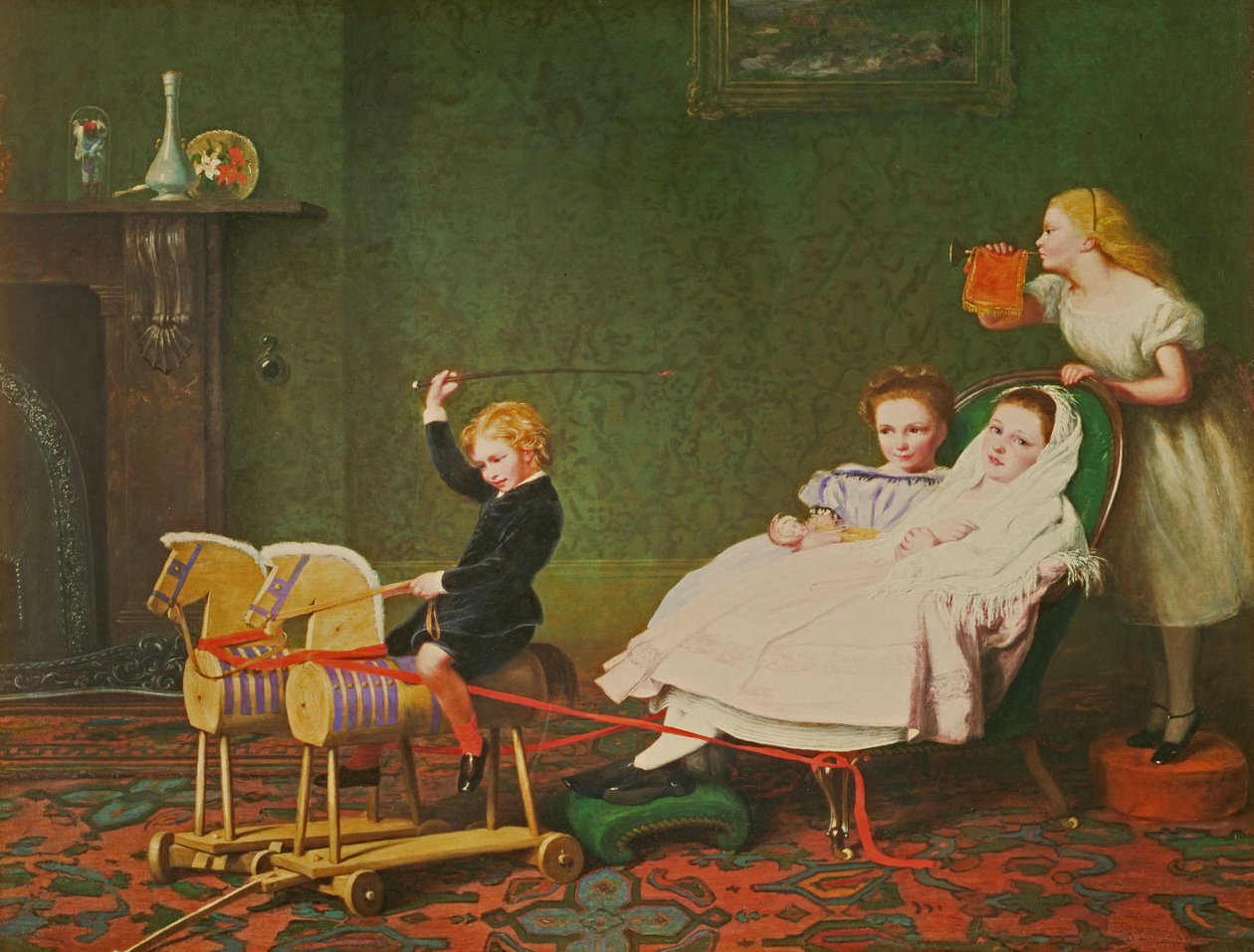 Een Koets naar het Bal, 1868 door William III Bromley