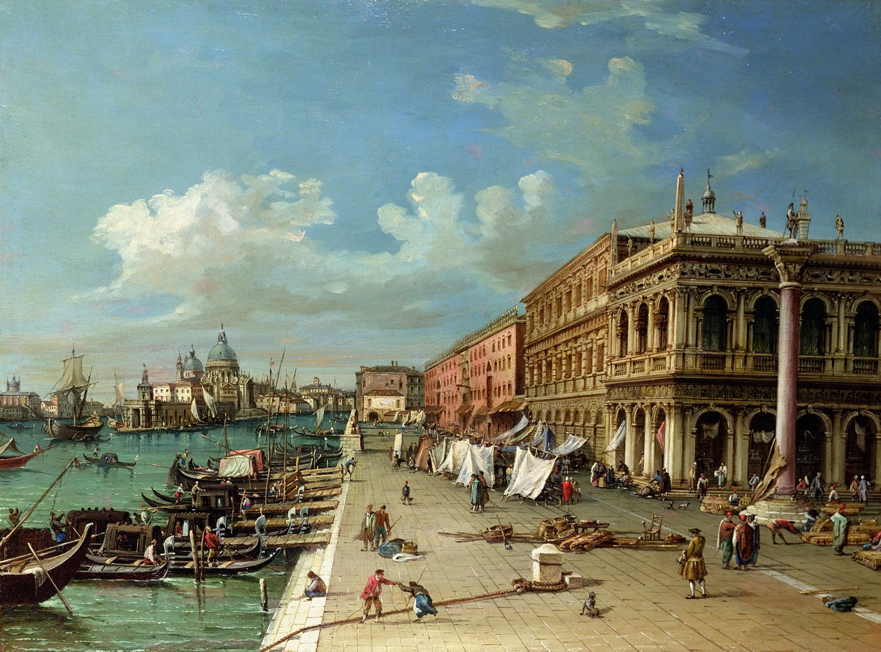 Uitzicht op de Molo richting de ingang van het Canal Grande, Venetië door William James