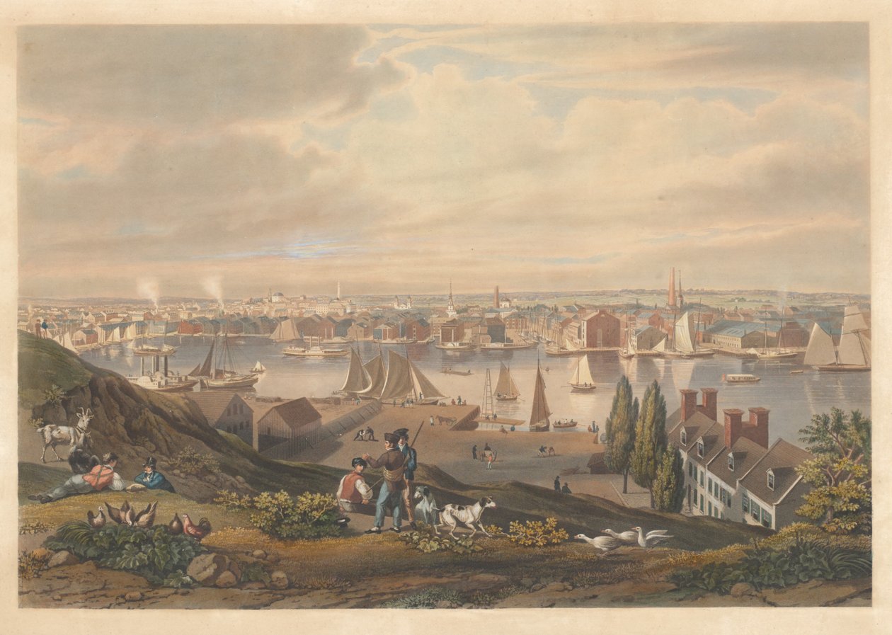 Baltimore gezien vanaf Federal Hill door William James Bennett
