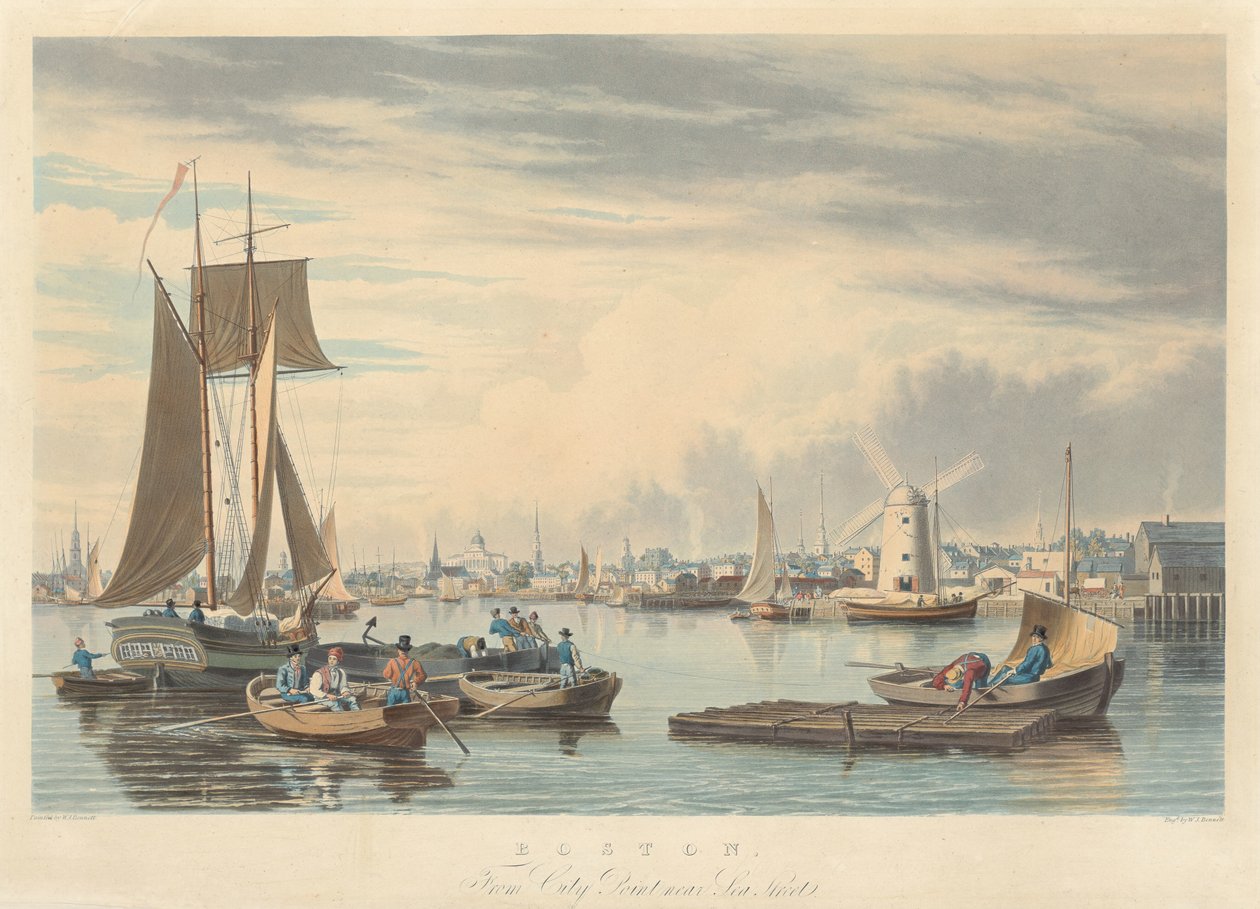 Boston: Vanaf City Point bij Sea Street door William James Bennett