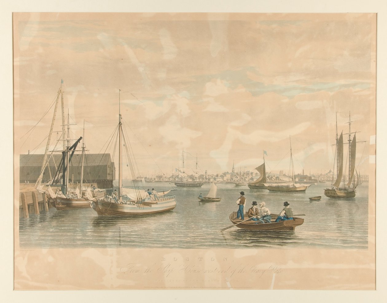 Boston. / Vanaf het Scheepshuis, westkant van de Marinewerf door William James Bennett