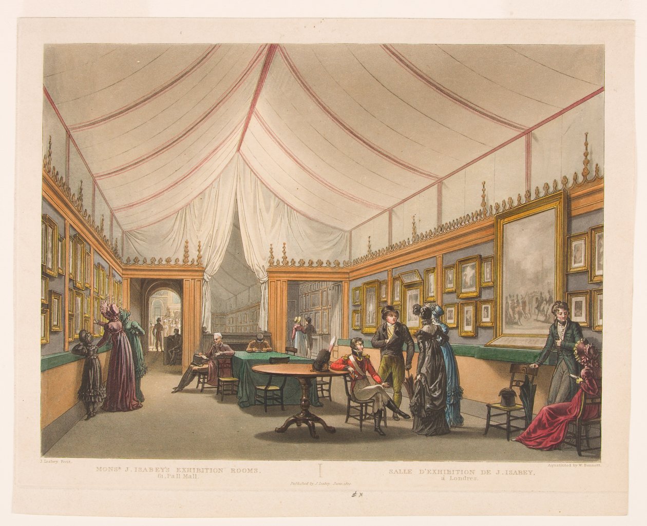 Tentoonstellingszalen van Monsr. J. Isabey door William James Bennett