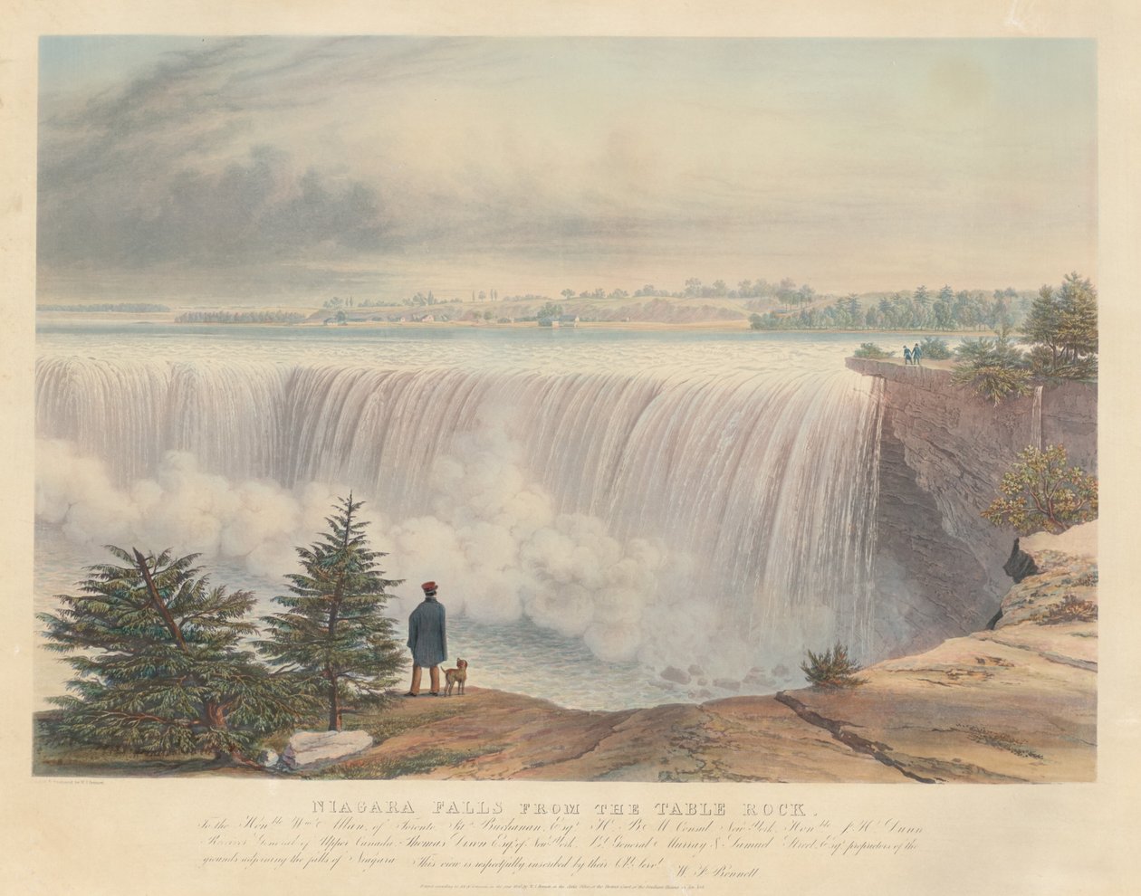 De Niagara-watervallen vanaf de Table Rock door William James Bennett