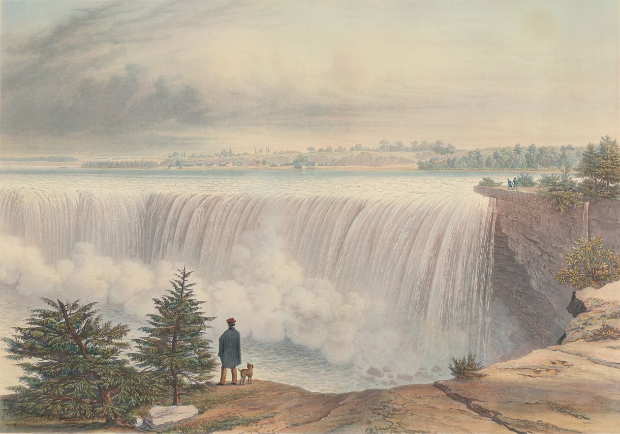 Niagara Falls vanaf de Table Rock, gepubliceerd 1840 door William James Bennett