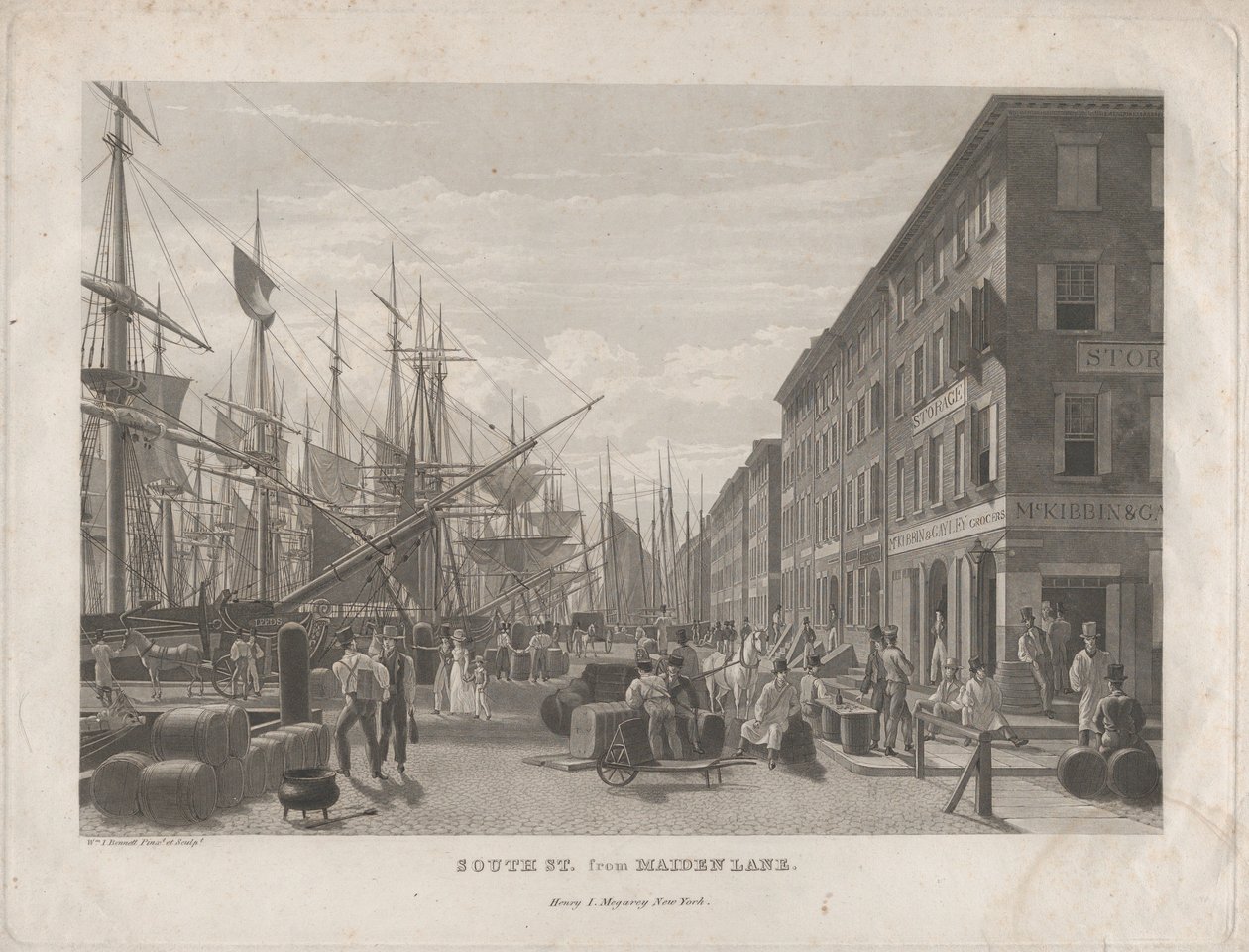 South St. vanaf Maiden Lane, 1834 door William James Bennett
