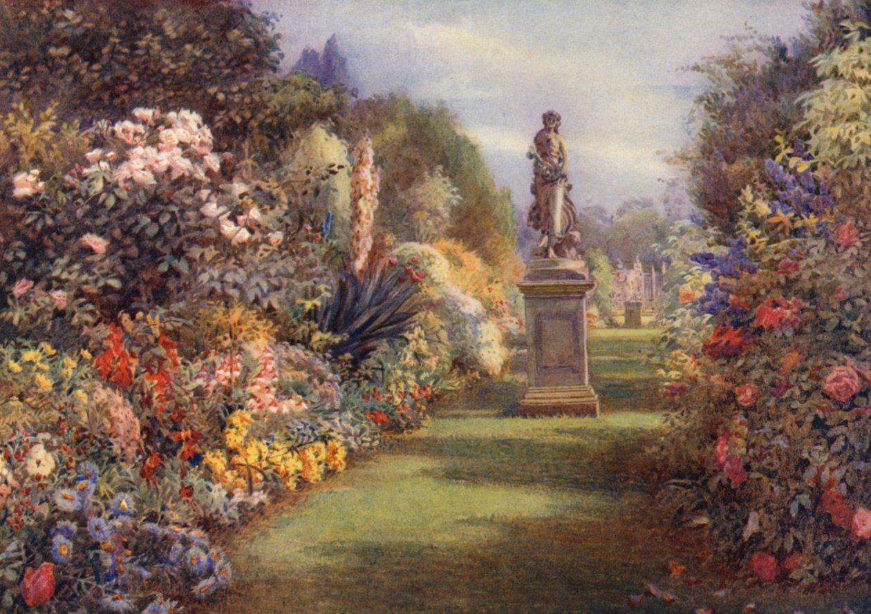 Graswandeling bij Hampton Court (kleurenlitho) door William James Day