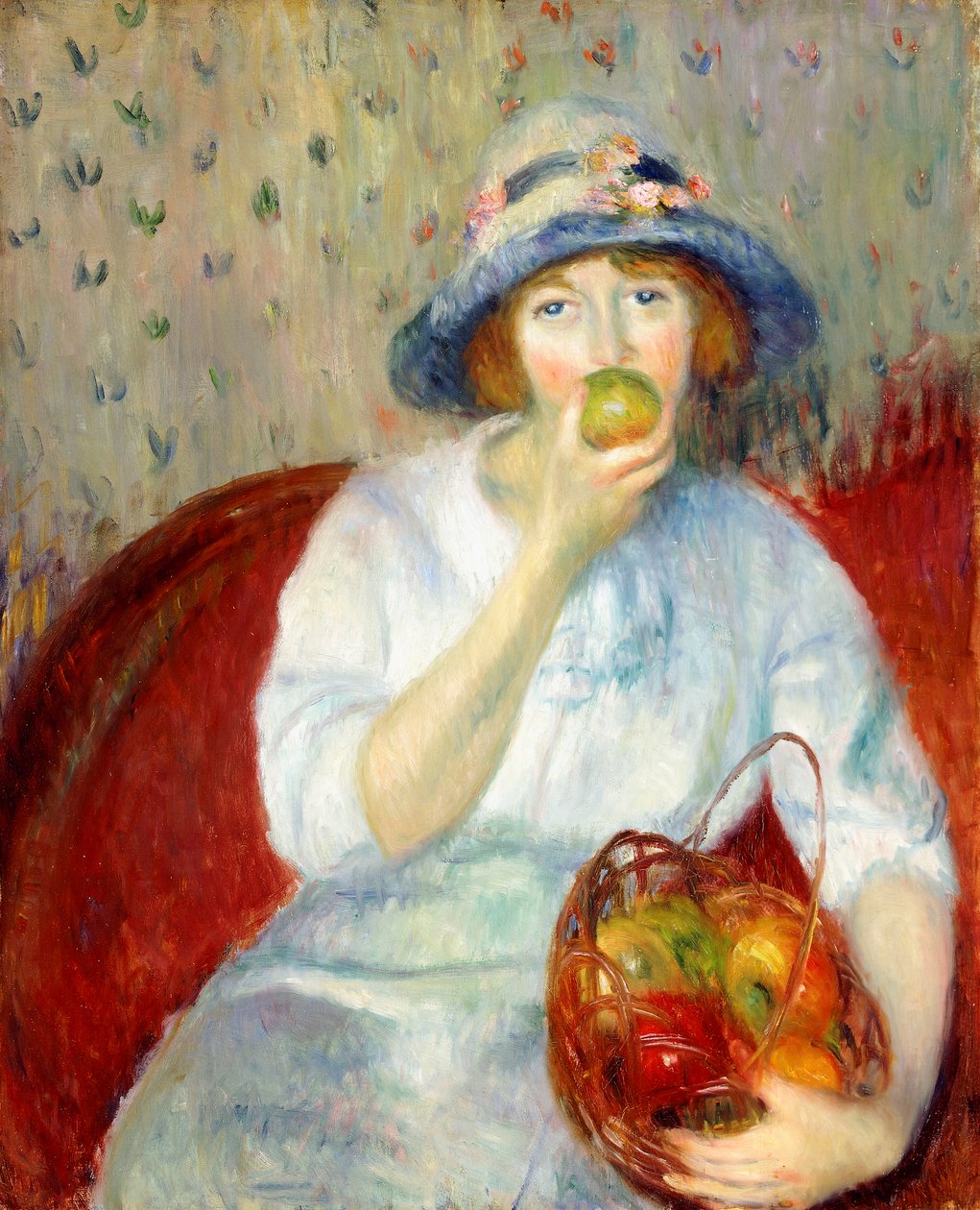 Meisje met groene appel door William James Glackens