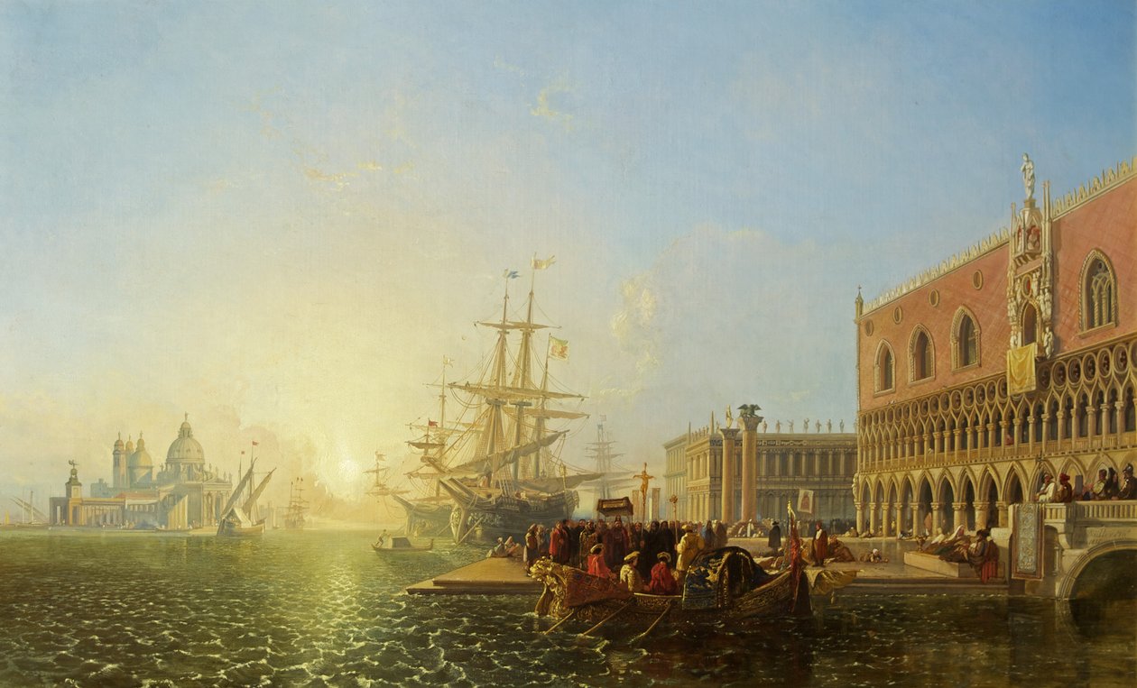 Het Dogepaleis, Venetië door William James Muller