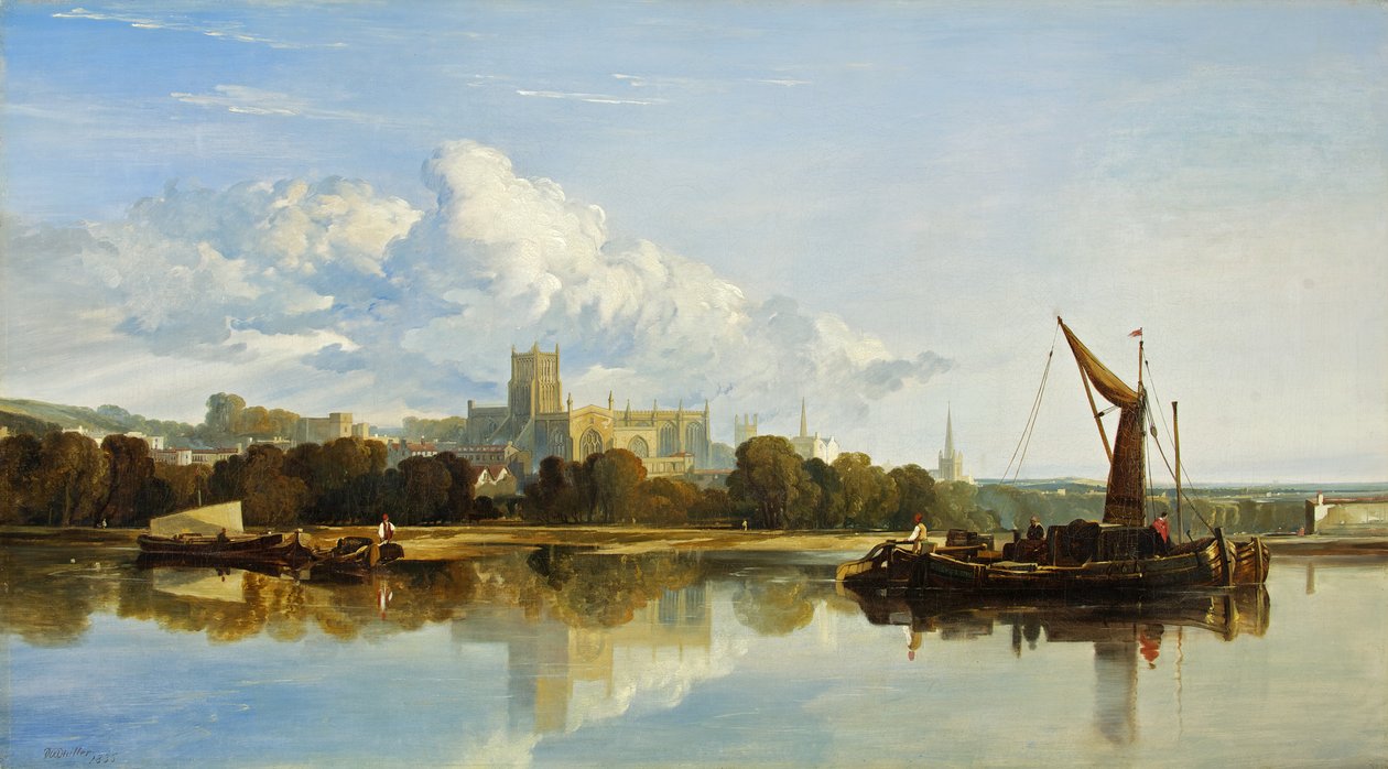 Gezicht op de Kathedraal van Bristol door William James Muller