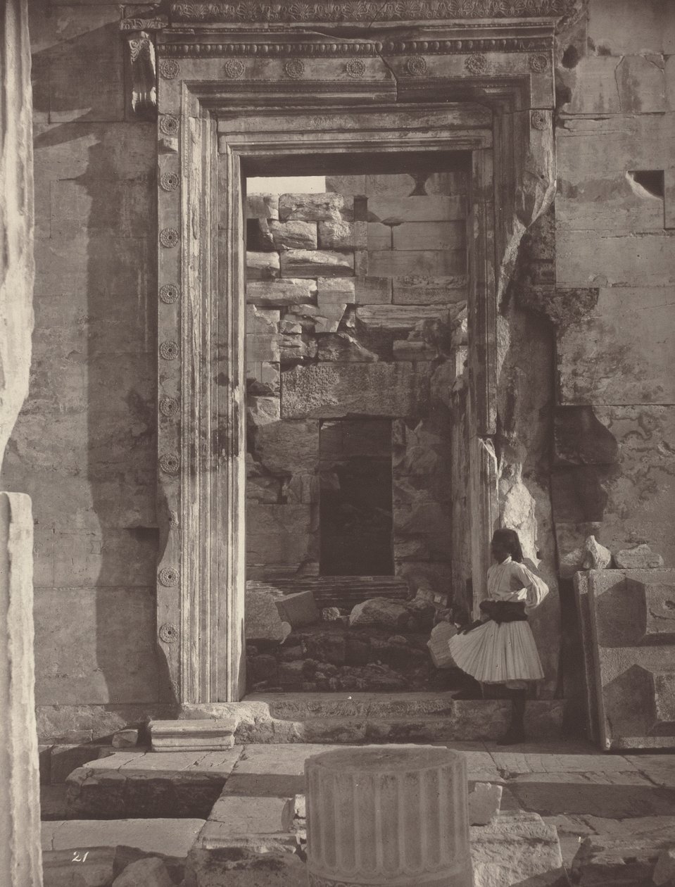 De Akropolis van Athene, plaat 21,1869/1870 (foto) door William James Stillman