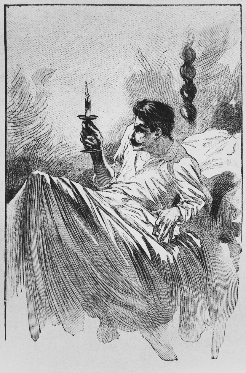 De verteller in bed, illustratie uit 