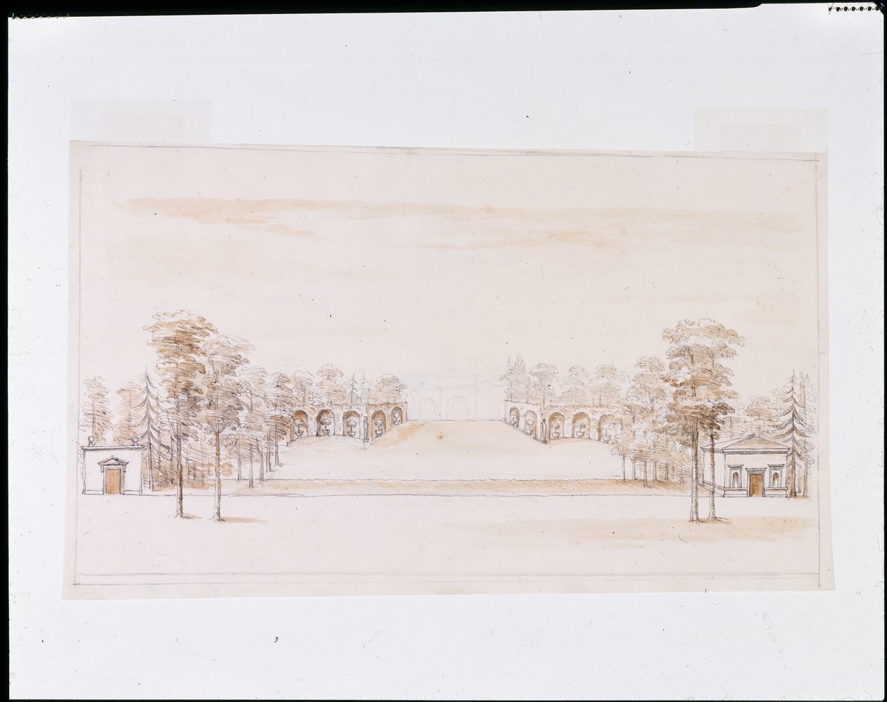 Perspectiefontwerp voor een nieuwe Oranjerie door William Kent