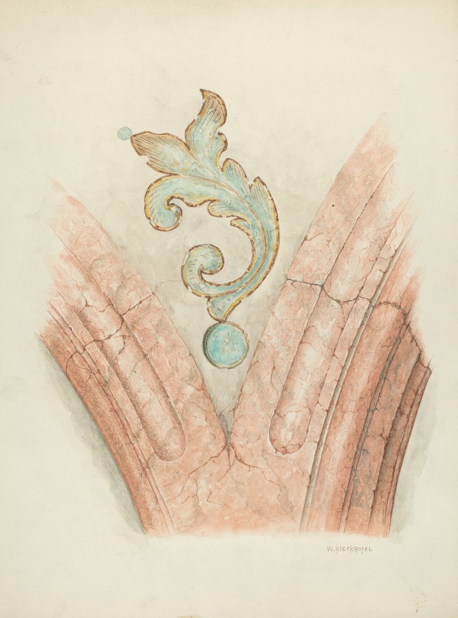 Plafonddecoratie, ca. 1940 door William Kieckhofel