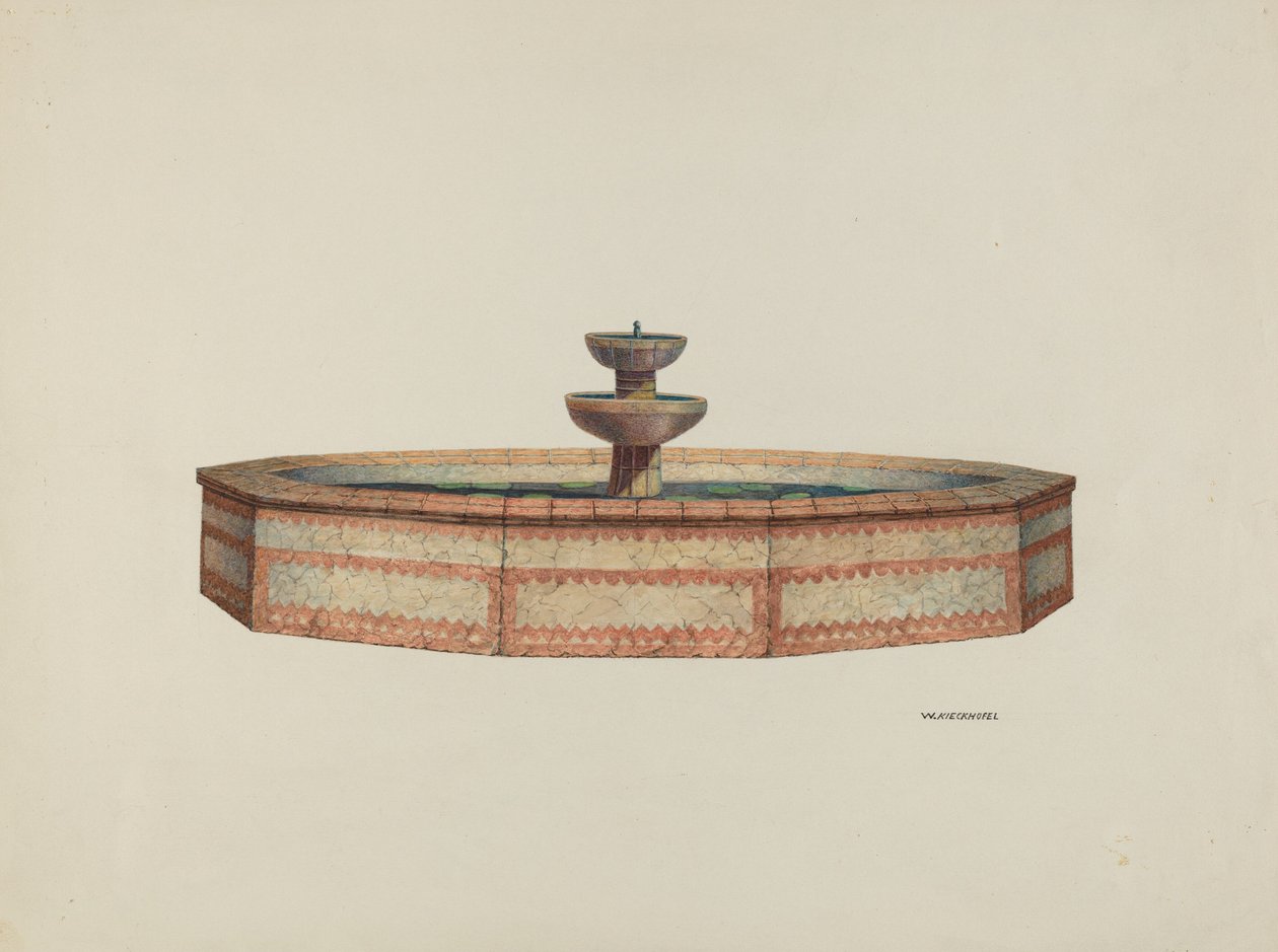 Mission fontein, 1941 door William Kieckhofel
