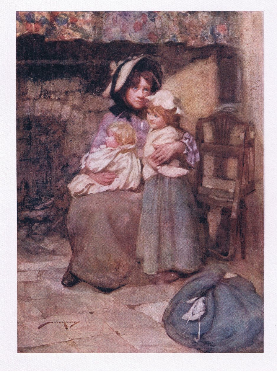 En kuste haar onbezonnen kinderen met vele tranen, en omhelsde hen dicht, in verdriet dubbel dierbaar door William Lee Hankey