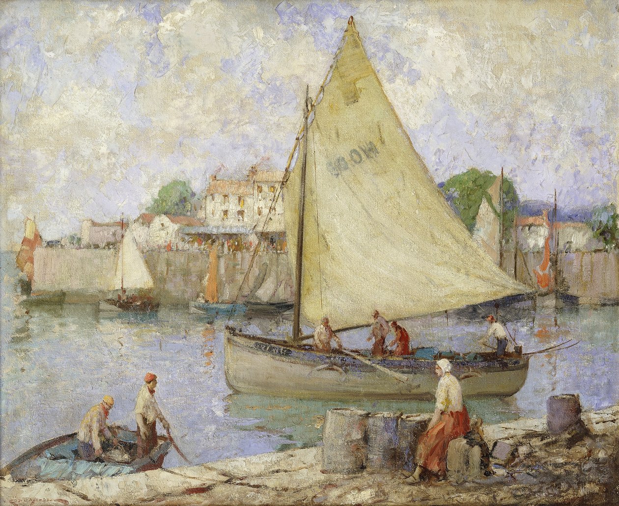 Op weg naar het visgebied, Honfleur door William Lee Hankey