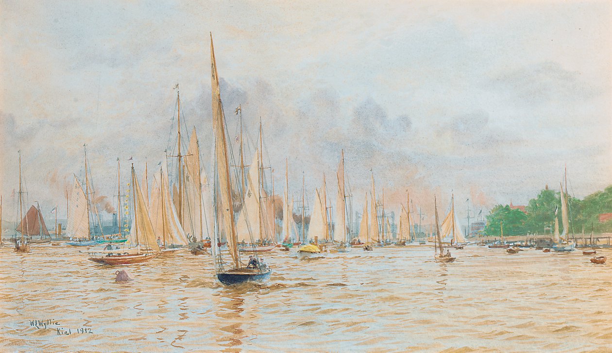 De regatta in Kiel door William Lionel Wyllie