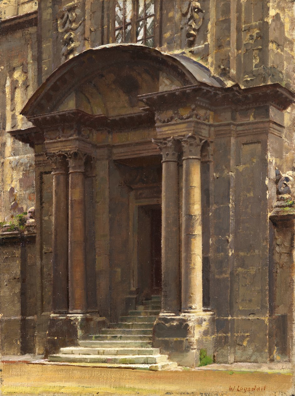 De Veranda van het Oude Ashmolean, Oxford door William Logsdail