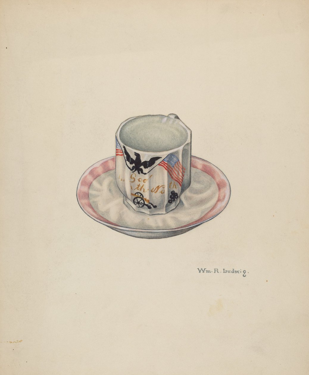 Kop en schotel, ca. 1940 door William Ludwig