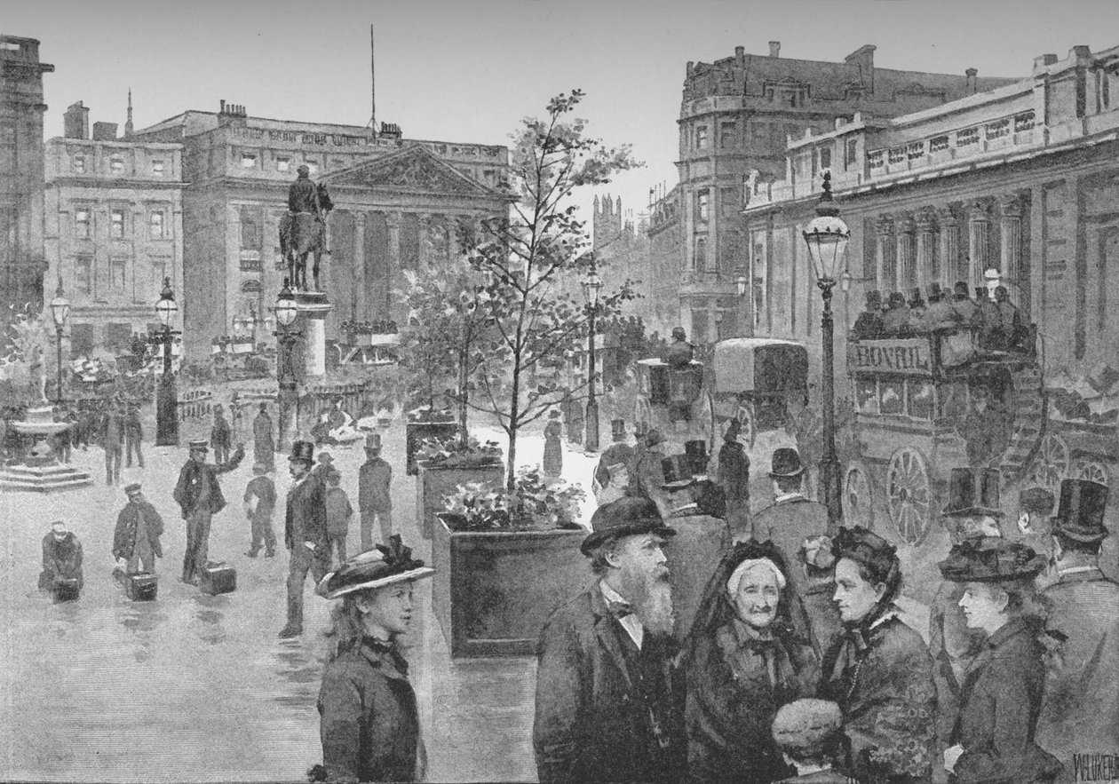 Het Mansion House en de Bank of England door William Luker
